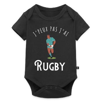 J’peux pas j’ai rugby - idée cadeau - Body à manches courtes Premium Bébé - noir - Devant