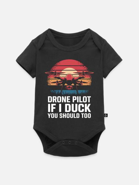 Dronen Pilot Quadrocopter Drone - Baby Premium Kurzarmbody - Schwarz