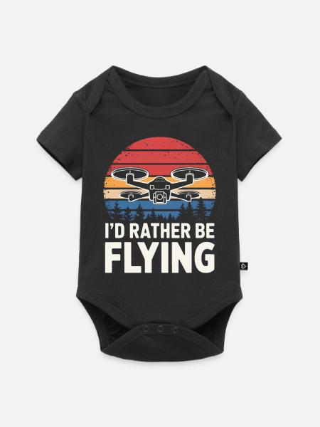 Dronen Pilot Quadrocopter Drone - Baby Premium Kurzarmbody - Schwarz