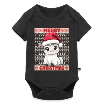 Lama Alpaga Moche Noël Noël Doux - Body à manches courtes Premium Bébé - noir - Devant