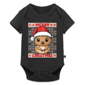 Quokka Noël laid Noël Noël doux - Body à manches courtes Premium Bébé - noir - Devant