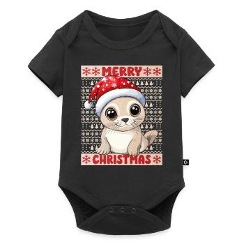 Sceau Sceau Moche Noël Noël Doux - Body à manches courtes Premium Bébé - noir - Devant