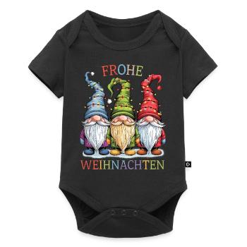 Gnom Frohe Weihnachten Gnome Familie Wichtel süß - Baby Premium Kurzarmbody - Schwarz - Vorne
