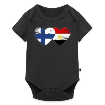 Finland Egypt Flag Hands Heart Shape Used - Baby Premium short-sleeve bodysuit - black - Front