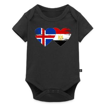 Iceland Egypt Flag Hands Heart Shape Used - Baby Premium short-sleeve bodysuit - black - Front