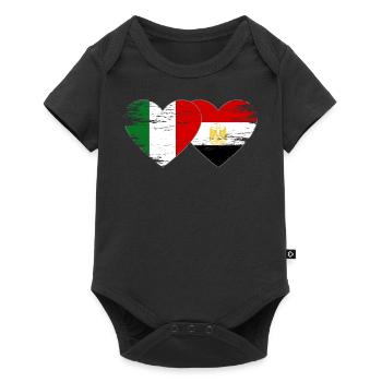 Italy Egypt Flag Hands Heart Shape Used - Baby Premium short-sleeve bodysuit - black - Front