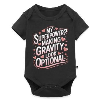 Turnen Turner Gymnastik - Baby Premium Kurzarmbody - Schwarz - Vorne