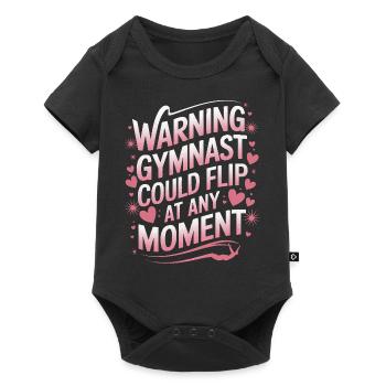 Turnen Turner Gymnastik - Baby Premium Kurzarmbody - Schwarz - Vorne
