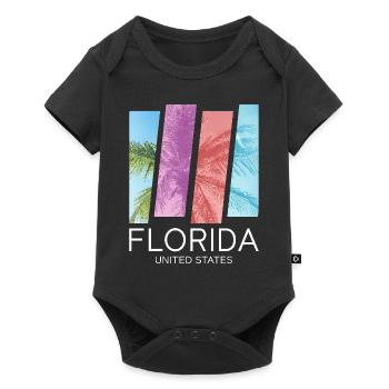 Florida USA Miami America Summer Palm Trees Beach - Baby Premium short-sleeve bodysuit - black - Front