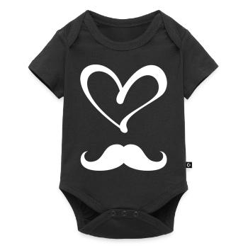 Amour Moustache Gentleman Hipster - Body à manches courtes Premium Bébé - noir - Devant