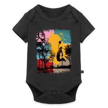 Basket-ball basketteur basketteur Fan Vintage Rétro - Body à manches courtes Premium Bébé - noir - Devant