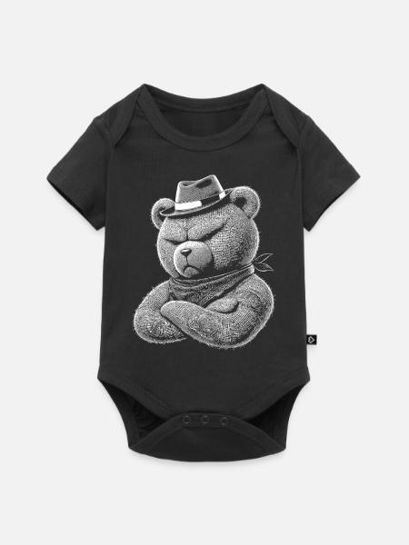 Teddybär - Baby Premium Kurzarmbody - Schwarz
