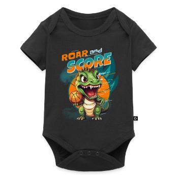 Basket-ball dinosaure T-Rex joueur de basket-ball - Body à manches courtes Premium Bébé - noir - Devant