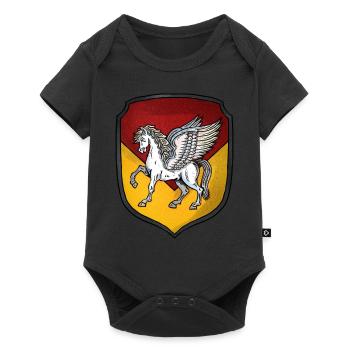 Armoiries Pégase d’argent - Body à manches courtes Premium Bébé - noir - Devant