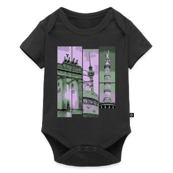 Berlin Skyline City Germany Collage Vintage - Baby Premium short-sleeve bodysuit - black - Front