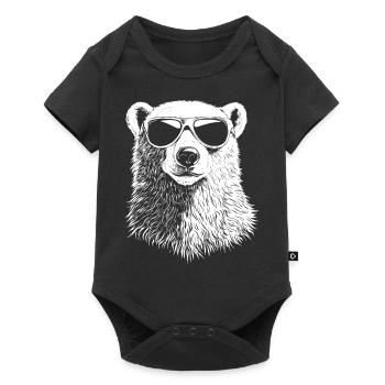 Cool Polar Bear Sunglasses Summer Bear - Baby Premium short-sleeve bodysuit - black - Front