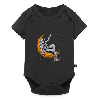 Reveur d'étoile Astronaute sur la Lune - Body à manches courtes Premium Bébé - noir - Devant