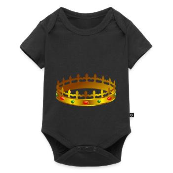 krone crown koenig king castle schloss tower burg1 - Baby Premium Kurzarmbody - Schwarz - Vorne