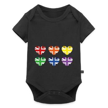 UK RAINBOW FLAG - Baby Premium short-sleeve bodysuit - black - Front