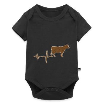 Cadeau boeuf vache Heartbeat - Body à manches courtes Premium Bébé - noir - Devant