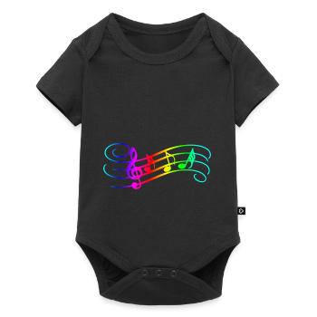Notes de musique - Body à manches courtes Premium Bébé - noir - Devant