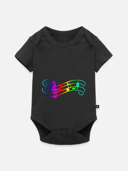 Notes de musique - Body à manches courtes Premium Bébé - noir