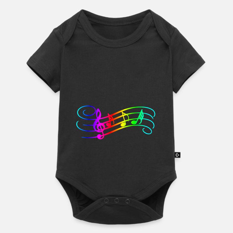 Music Notes - Baby Premium Kurzarmbody - Schwarz