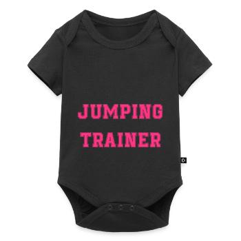 jumping trampoline girl jumping jump gift - Baby Premium short-sleeve bodysuit - black - Front