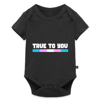 Étreinte de connexion arc-en-ciel, fierté heureuse - Body à manches courtes Premium Bébé - noir - Devant