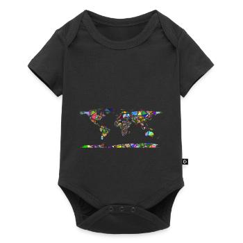Abstract world map - Baby Premium short-sleeve bodysuit - black - Front