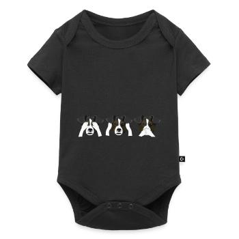 chiens drôles - Body à manches courtes Premium Bébé - noir - Devant