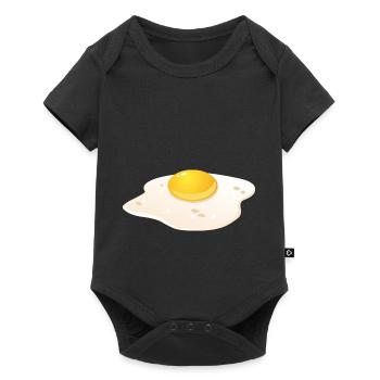 Spiegelei Frühstück - Baby Premium Kurzarmbody - Schwarz - Vorne