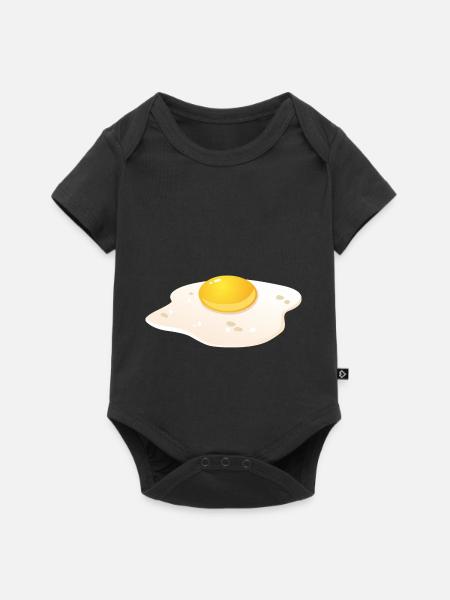 Spiegelei Frühstück - Baby Premium Kurzarmbody - Schwarz