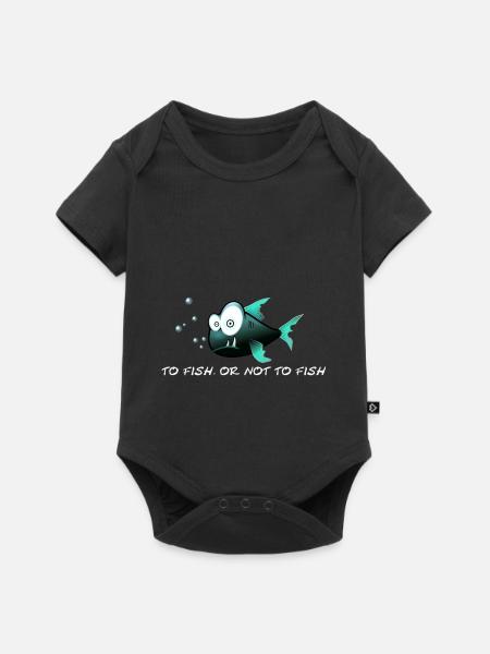 poisson drôle, Pour les poissons, ou de ne pas pêcher. - Body à manches courtes Premium Bébé - noir