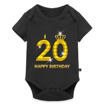 or numéro 20-joyeux anniversaire - anniversaire- - Body à manches courtes Premium Bébé - noir - Devant