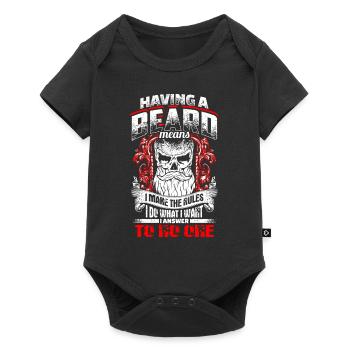 Having A Beard Means - EN - Baby Premium Kurzarmbody - Schwarz - Vorne