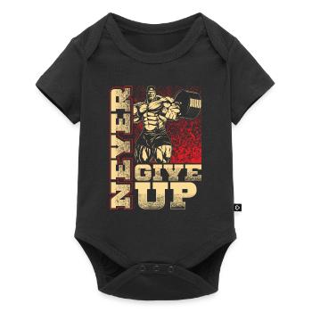 Never give up - Workout - Fitness - EN - Body à manches courtes Premium Bébé - noir - Devant