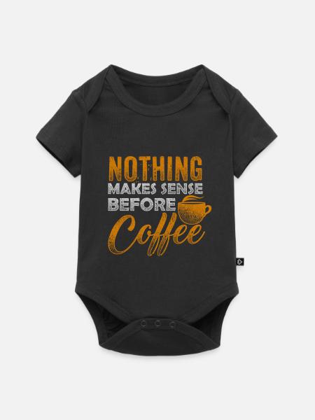 Coffee - Baby Premium Kurzarmbody - Schwarz