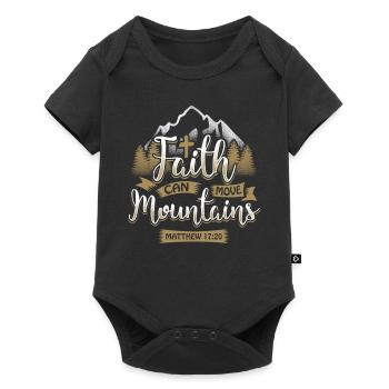 Faith can move mountains - EN - Baby Premium Kurzarmbody - Schwarz - Vorne
