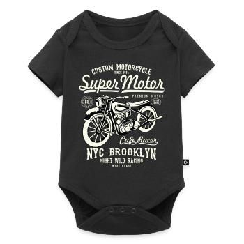 Super Motor - Motorcycle - Baby Premium short-sleeve bodysuit - black - Front