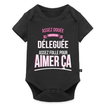 Déleguée douée folle cadeau femme - Body à manches courtes Premium Bébé - noir - Devant