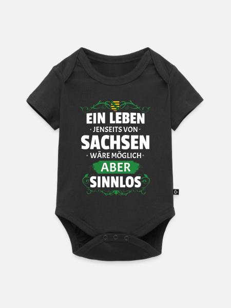 SINNLOS - SACHSEN - Baby Premium Kurzarmbody - Schwarz