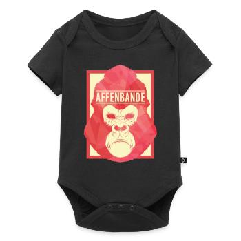 Gorilla Affe Spruch Geschenk Zoo Affenbande Party - Baby Premium Kurzarmbody - Schwarz - Vorne