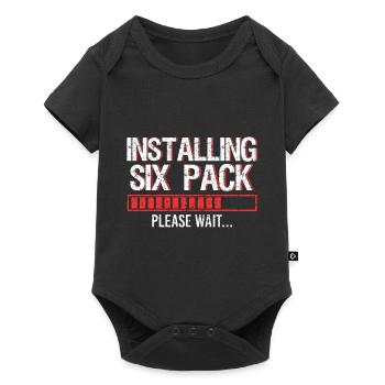 Installing Six Pack Please Wait - Baby Premium Kurzarmbody - Schwarz - Vorne