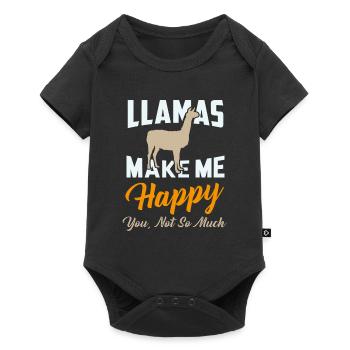 Funny Lama saying as a gift I zoo animals - Baby Premium short-sleeve bodysuit - black - Front