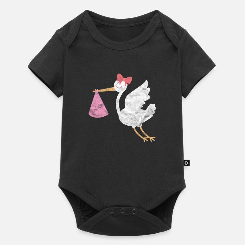 Cigogne bébé oiseau cigogne blanche - Body à manches courtes Premium Bébé - noir