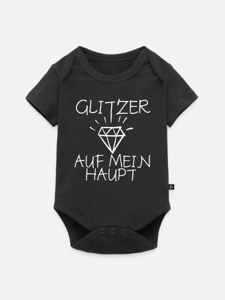 Glitzer - Baby Premium Kurzarmbody - Schwarz