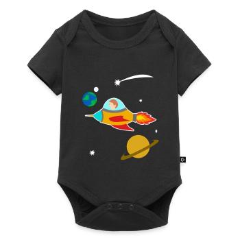 Boy rocket universe planet universe gift - Baby Premium short-sleeve bodysuit - black - Front
