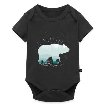 Ours forêt brun ours zoo zoo prédateur cadeau - Body à manches courtes Premium Bébé - noir - Devant