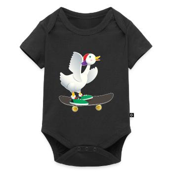 Skater duck - Baby Premium short-sleeve bodysuit - black - Front